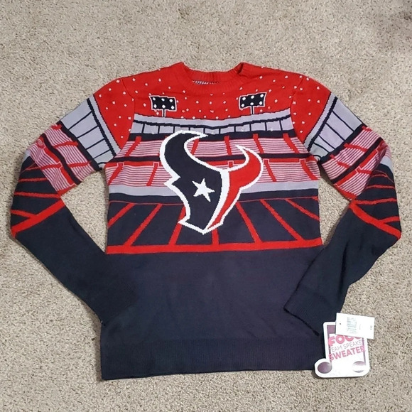NFL Houston Texans Football Light Up Bluetooth Ugly Sweater S - Picture 6 of 9